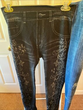 Black Floral Print Jeggings